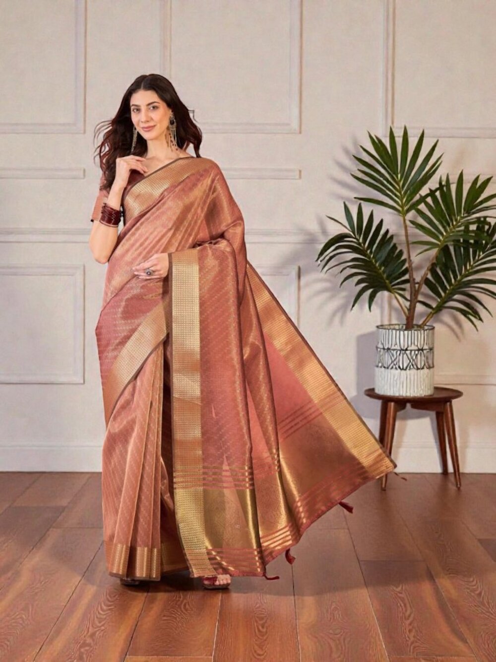 Khadi Organza Saree, Cultural Wear for Women
